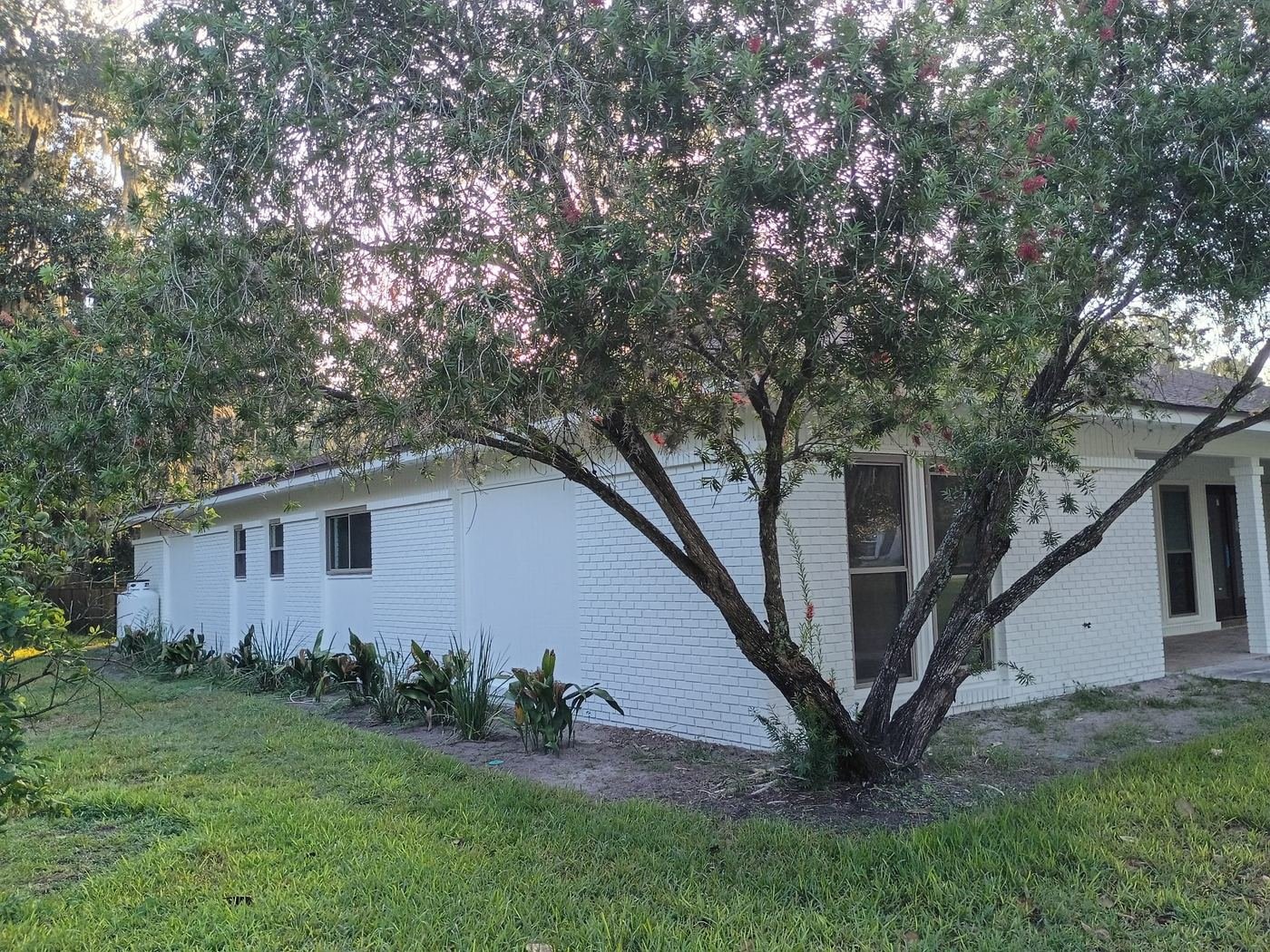 Painted white brick ranch home