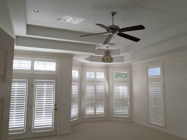 Tray ceiling painted a smooth, even white